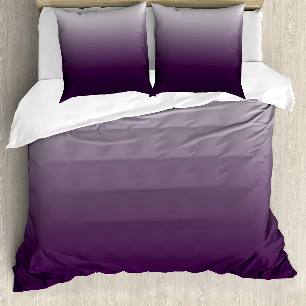 Copripiumino Ombre ABAKUHAUS Melanzana e Bianco 155x220 Antiacaro