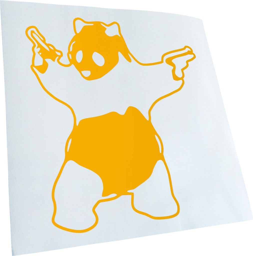 Kiwistar - Autoaufkleber - Panda with Guns Heckscheibe - Aufkleber für Auto Kfz Fahrrad, LKW, Truck Mofa