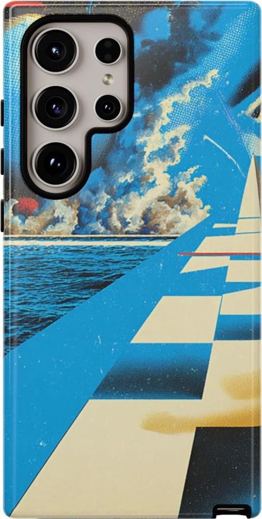 Surreale geometrische Ozeanszene – Hülle Kompatibel mit Samsung Galaxy S24 Ultra