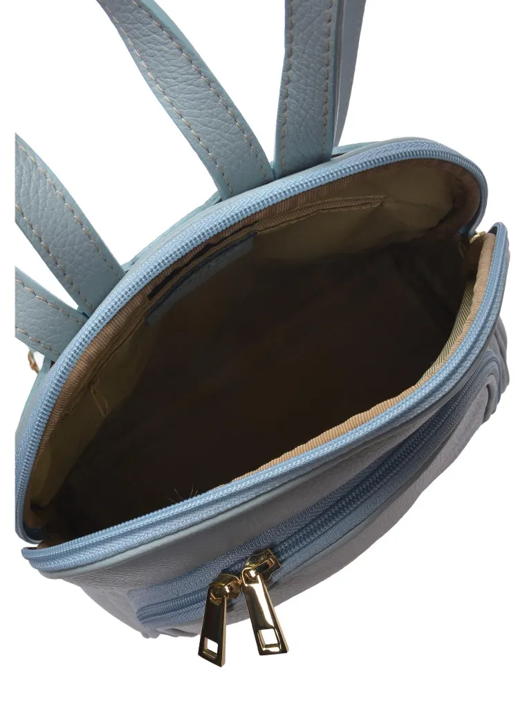 Anna Luchini Backpack SS26 AL 169 Celeste - Sac à Dos Cuir Italien Chic