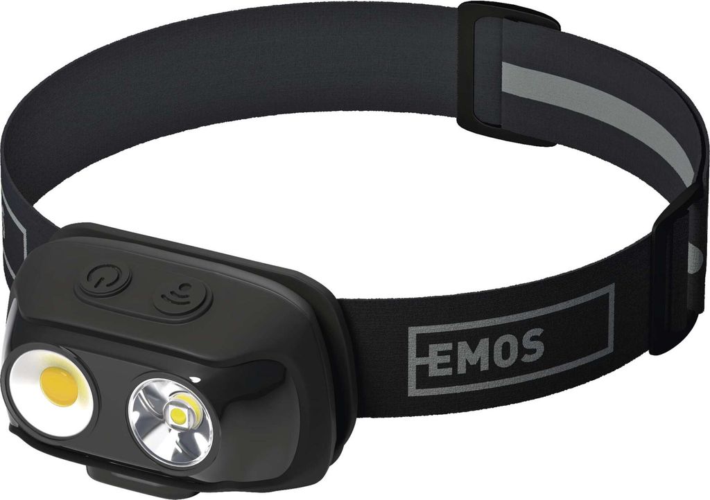 EMOS aufladbare Outdoor LED-Stirnlampe, 7 Lichtmodi, Bewegungsmelder, 6,5 St. Leuchtdauer, Helligkeit 500lm, Leuchtweite 130m, neut.-/warmweiß,, P...