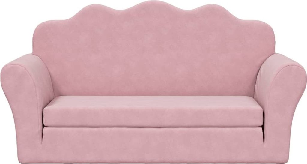 Best Möbel Kinder-Schlafsofa 2-Sitzer Rosa Weicher Plüsch Produktbild 4