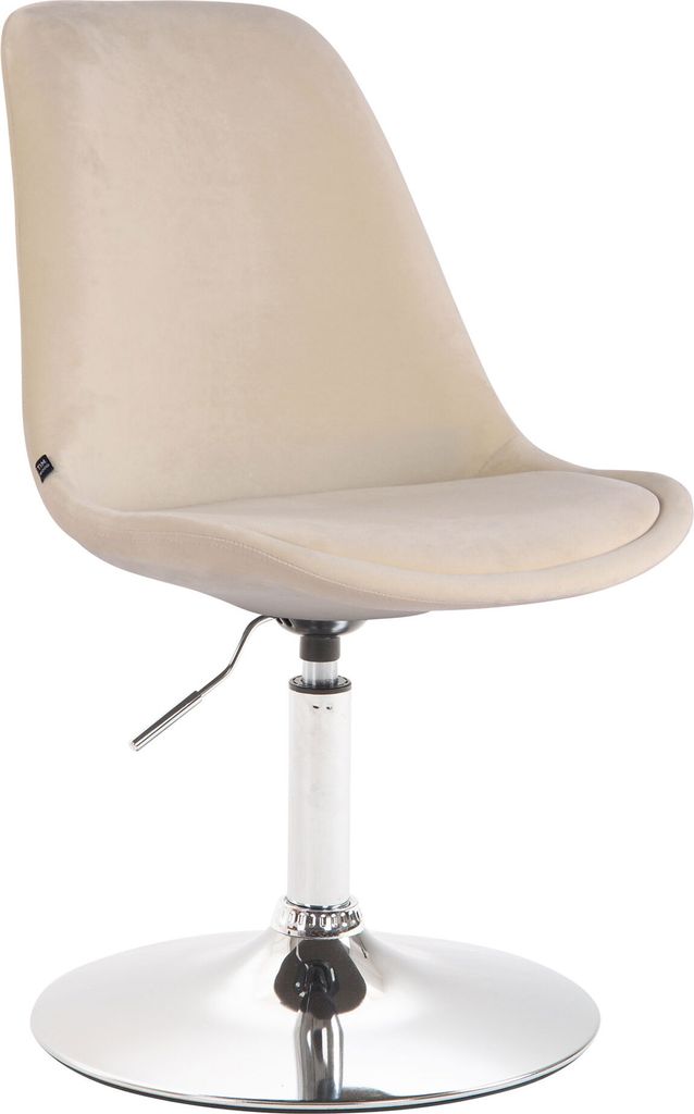 TPFLiving Esszimmerstuhl Mavic Samt Gestell Metall chrom creme