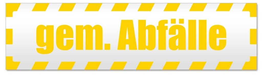 Kiwistar - Autoaufkleber - Gelb - 45 x 12 cm - gem. Abfälle gestreift - Hinweis Aufkleber Sticker für Auto, Kfz, Fahrrad, PKW, LKW