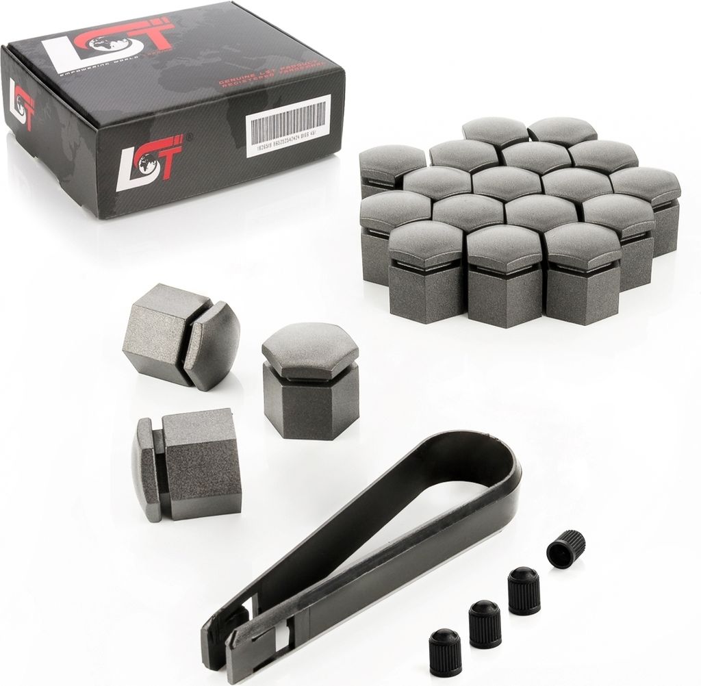 20x Radschraube Abdeckkappen Set 17 mm grau für CITROEN PEUGEOT DACIA RENAULT
