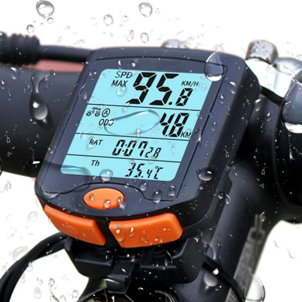 Fahrradcomputer Kilometerzähler Fahrradtacho Wasserdicht Tacho LCD 28 Funktionen 