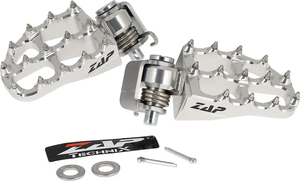 Repose-pieds Moto Tout-terrain Zap E-Peg Argent Haute Performance en Alu