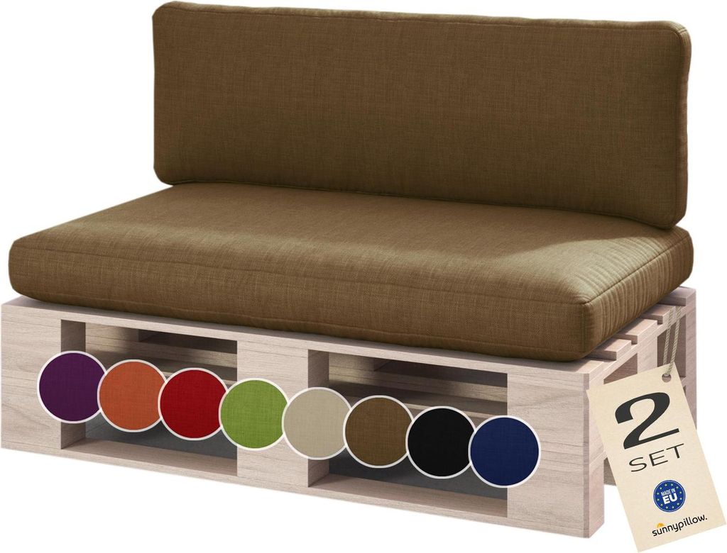sunnypillow Palettenkissen für Palettenmöbel - 2er Set - Produktbild 