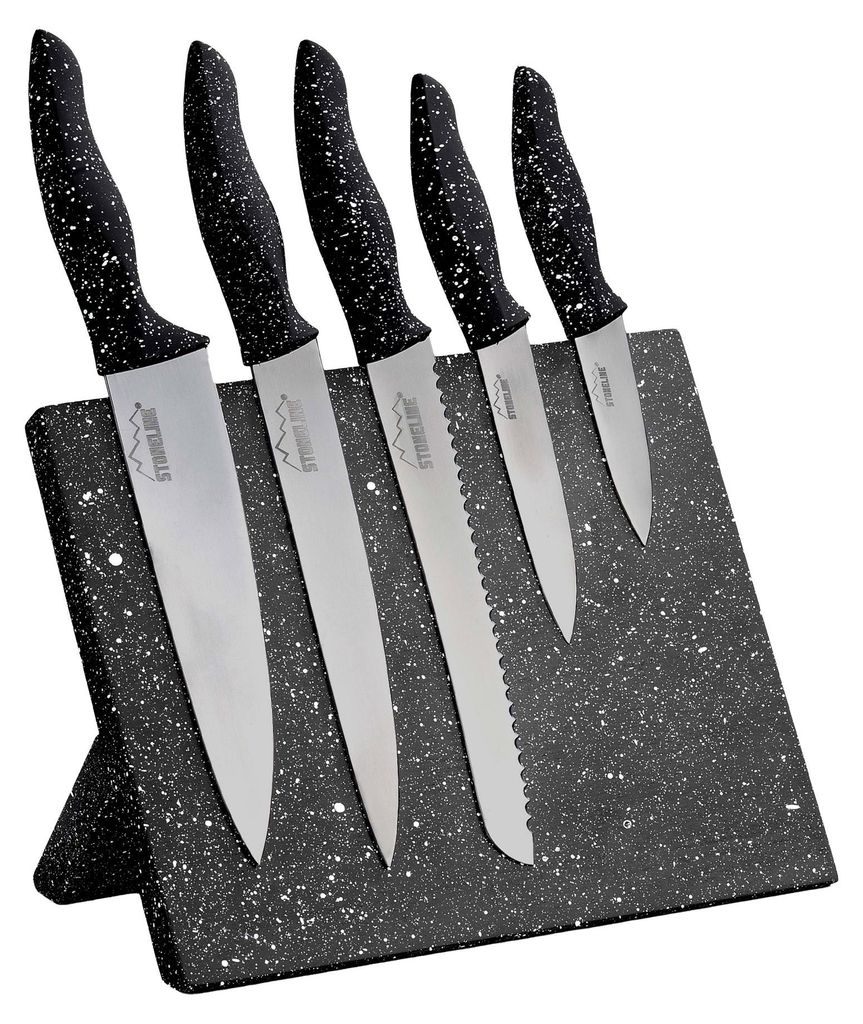 STONELINE® Edelstahl Messer Set 5-teilig mit Messerblock | Produktbild 