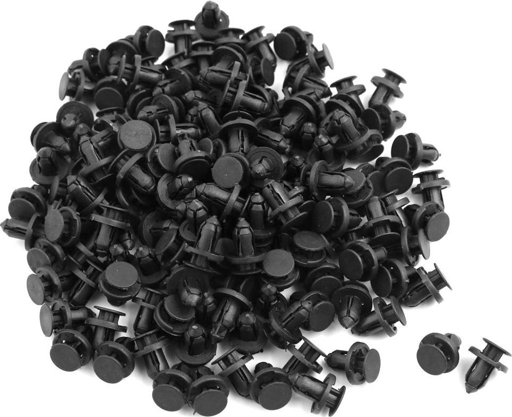 200Stk 8mm LochDM Schwarz PKW Druck Nieten Verschluss Stoßstangen Pin Klips de