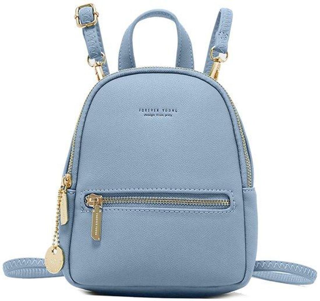 Klein Mädchen Rucksack Wanderrucksack Blauer Schulranzen Kunstleder Reisegepäck