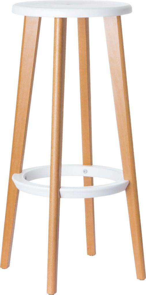 PAPERFLOW Barhocker WOODY 76cm ABS Kunststoff weiß 2 St./Pack.