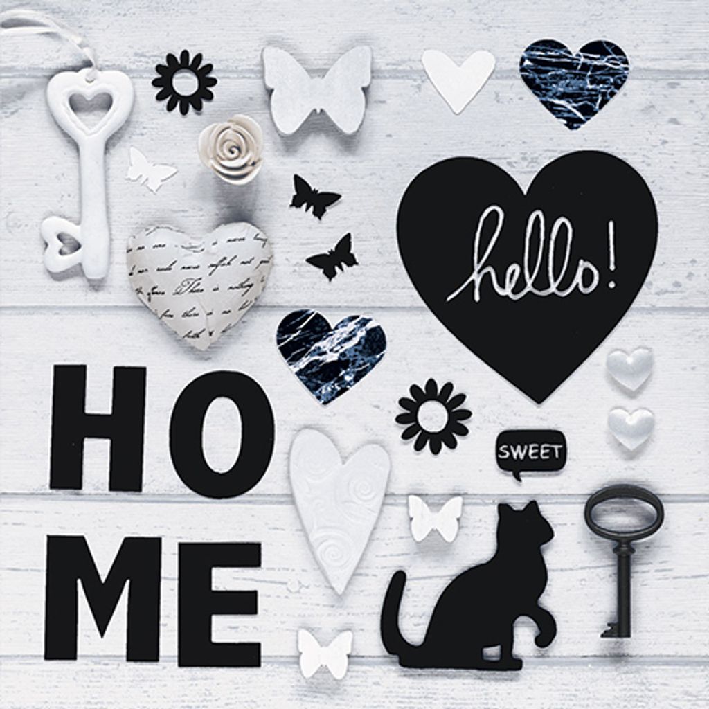 8x20 Servietten, 3-lagig 1/4-Falz 33 cm x 33 cm "Home"