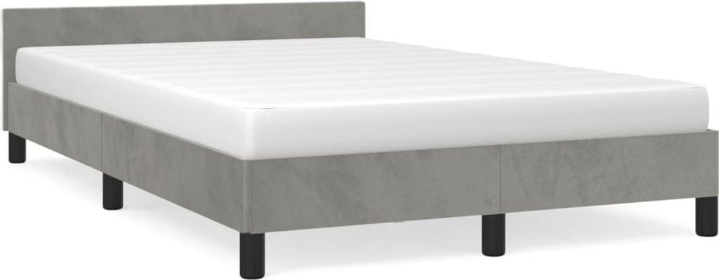 vidaXL Struttura letto senza materasso grigio chiaro Immagine del prodotto 