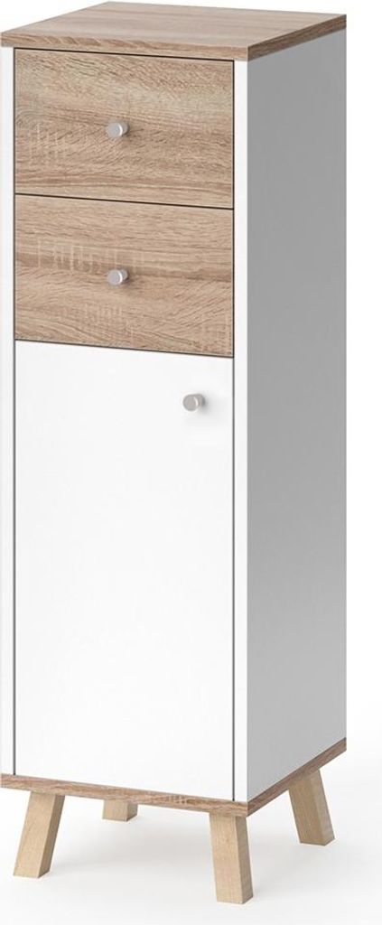 Midi skrinka Vicco Senyo biely 30 x 95 cm so zásuvkami, Obrázok produktu 