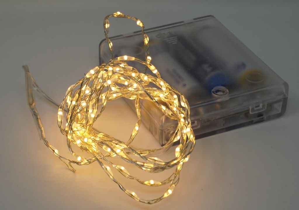 10x Lichterkette mit 132 Micro LED warmweiß 200 cm Timer Batteriebetrieb