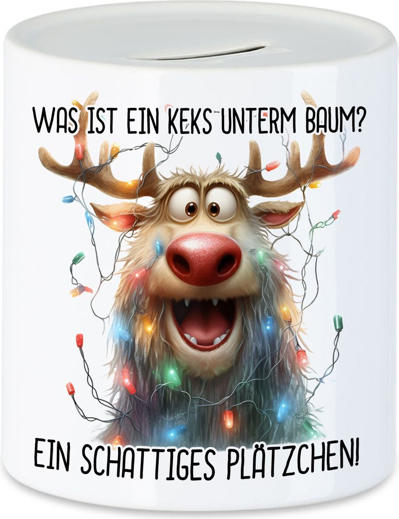 Was Ist Ein Keks Unterm Baum Ein Schattiges Plätzchen Rentier Julklapp Geschenk Spardose Weihnachten