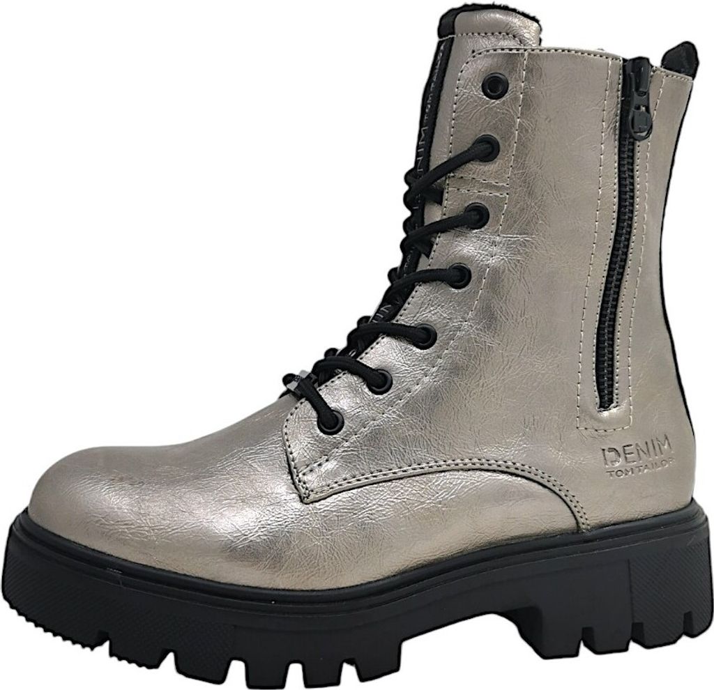 Tom Tailor Schnürstiefel Silber in Gr. 39