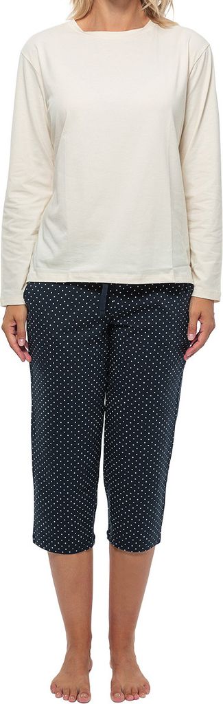 Schiesser Organic Baumwolle Schlafanzug Lounge Set bestehend aus einer 3/4-langen Hose und einem Langarm-Shirt, Weiches Material mit hohem Baumwoll...