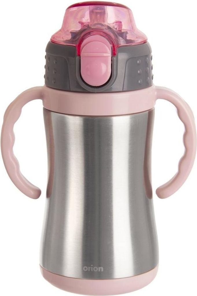 Orion Edelstahl Thermoskanne/UH Strohhalm 0,33 l rosa