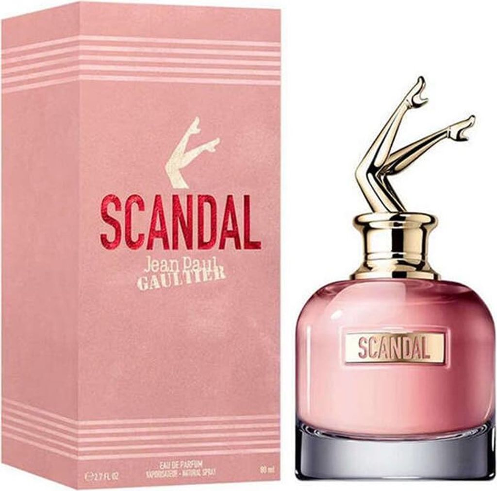 A perfume bottle and its box are displayed against a white background.