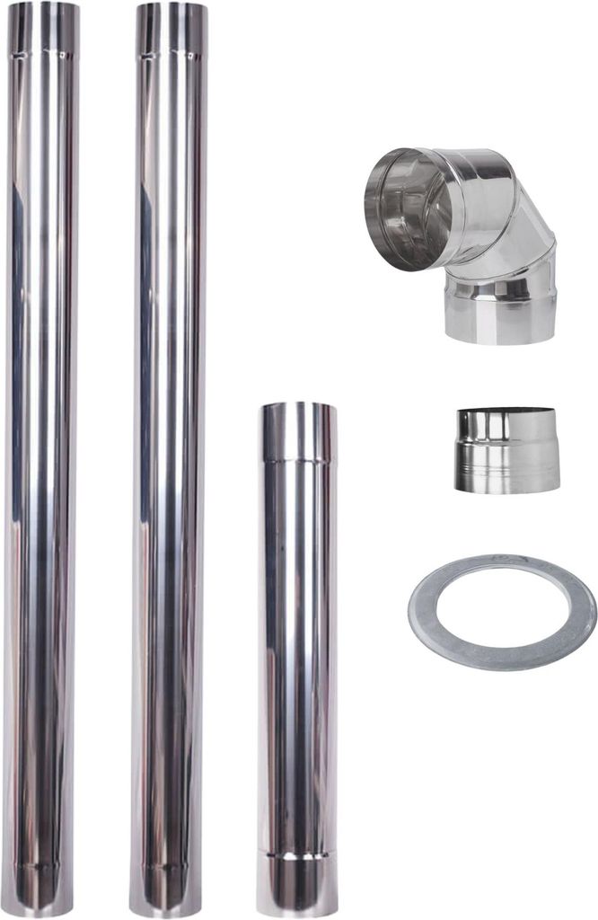 Schornstein bausatz für Kaminofen, Edelstahl AISI 304, Produktbild 