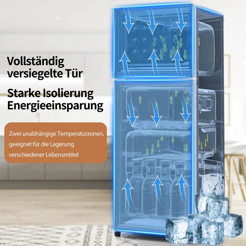 Petit Frigo Congélateur pour Studio et Bureau Noir Compact 92L 41cm
