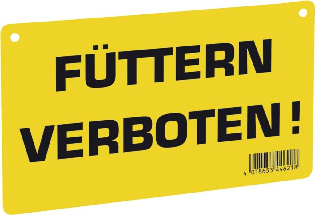 10 Stück Warnschild 'Füttern verboten!' aus Kunststoff 200 x 120 mm