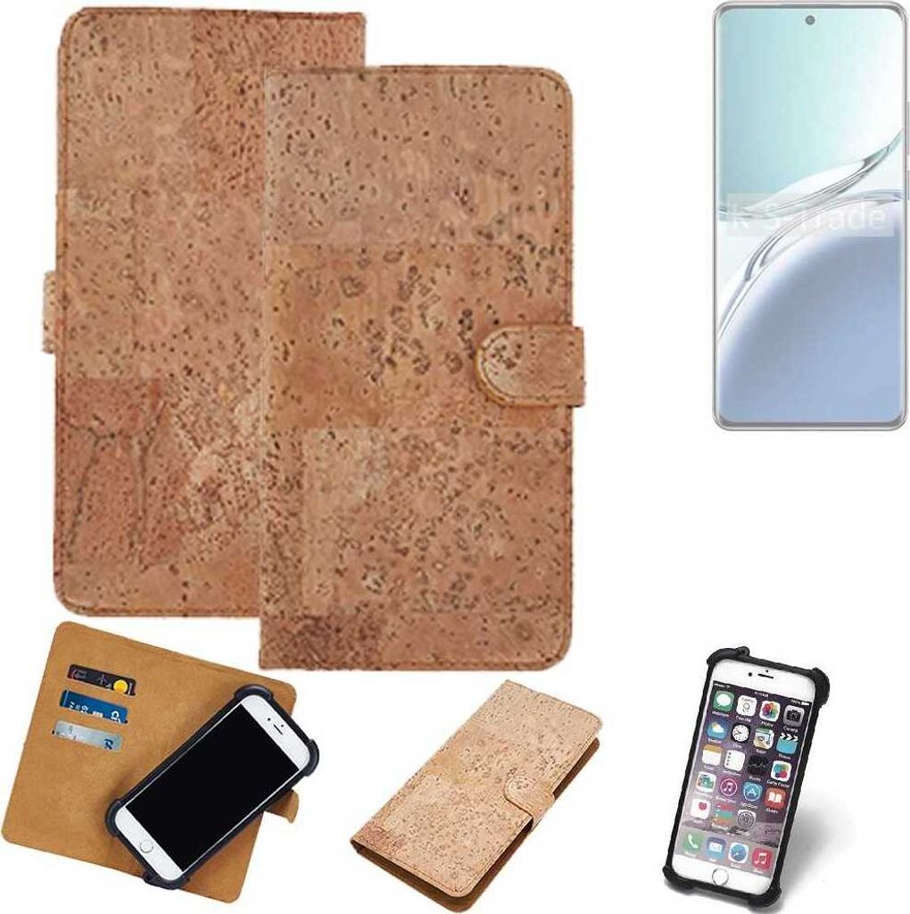 K-S-Trade Hülle kompatibel mit Oppo F27 Pro+ Kork Handyhülle Cover Schutzhülle TPU Case Bumper in Hellbraun, (1x)