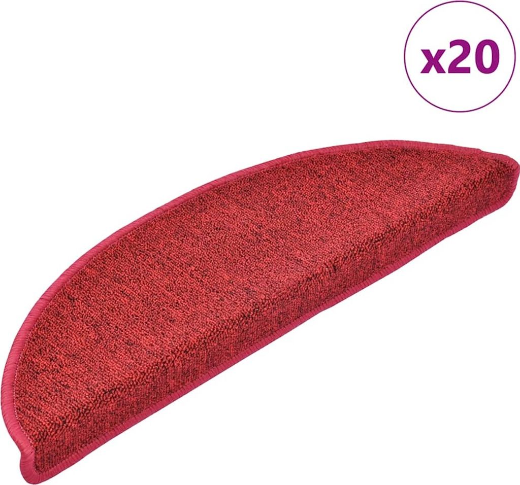 Stufenmatten 20 Stk. 56x17x3 cm Rot Halbrund