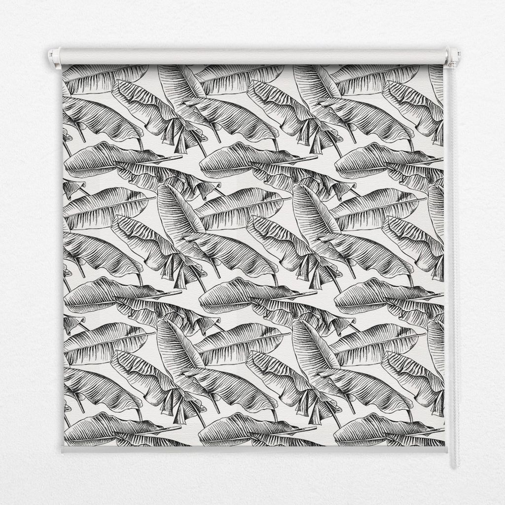 Seitenzug-Rollo Fensterrollo Jalousie - Lichtdurchlässig Springrollos - 110x240 cm - Farnblätter