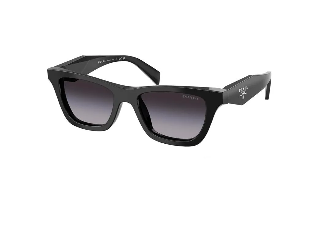 Prada PRC07S 16K90A Lunettes de Soleil en Acétate Noir Verres Gris