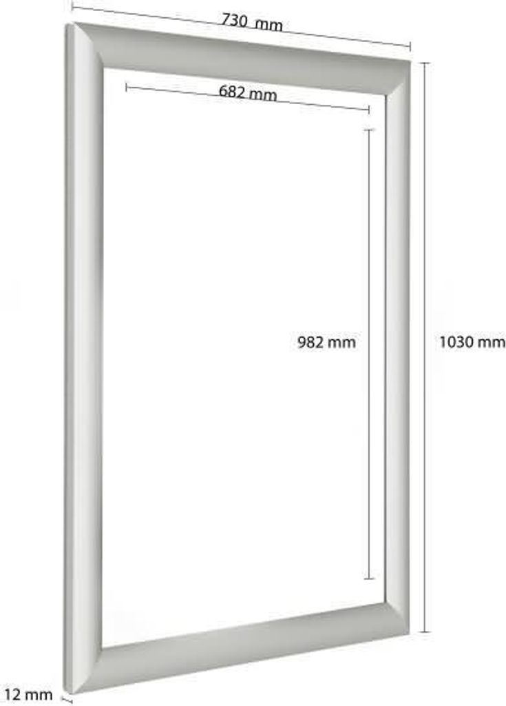 FireProtection-Klapprahmen 25mm Gehrung 700x1000mm silber