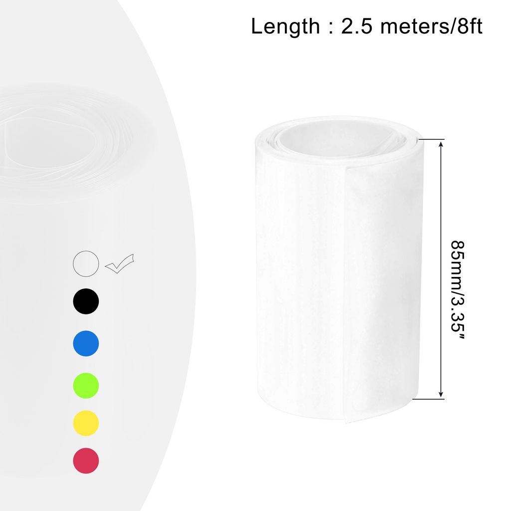 2,5m L?nge PVC Schrumpfschlauch 54mm ID, 85mm Flachbreite Isolierschlauch Wasserdicht Schutzschlauch, Verh?ltnis 2:1 Schrumpfschl?uche fš¹r 18650...