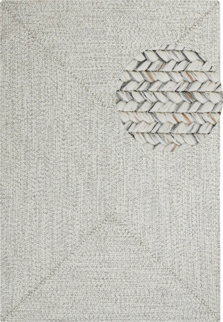 Tapis de salon et terrasse tressé Trenzado Hell Mélange en 120x170 cm