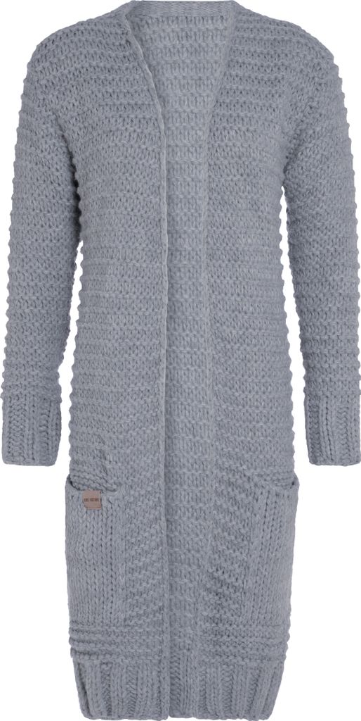 Knit Factory Alex lange Strickjacke - Grau - 40/42