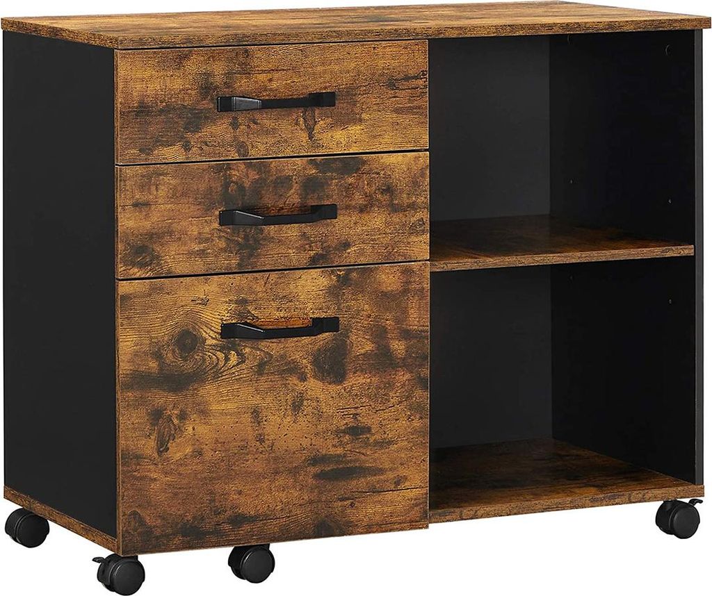 Aktenschrank im Industriestil mit Rollen