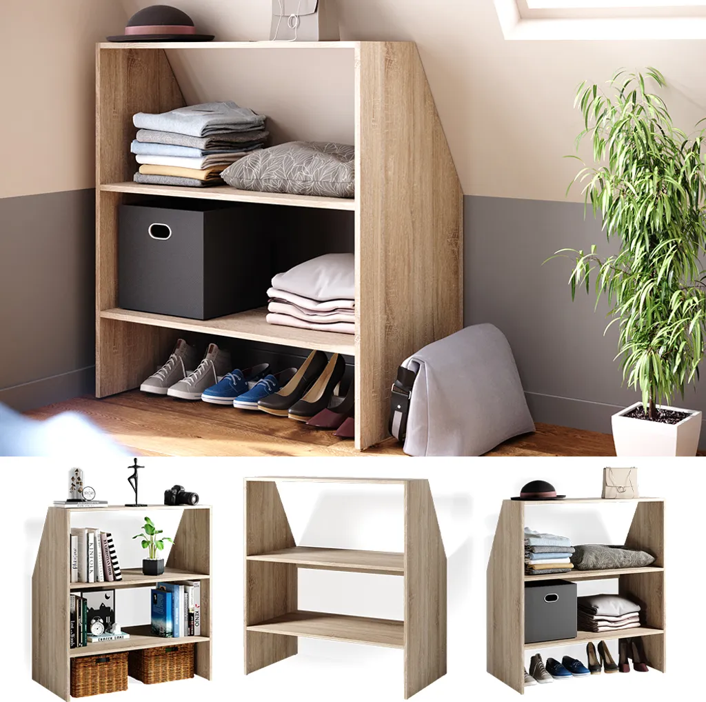 Bibliothèque pour combles Vicco Sonoma 90x100 cm gain de place mur