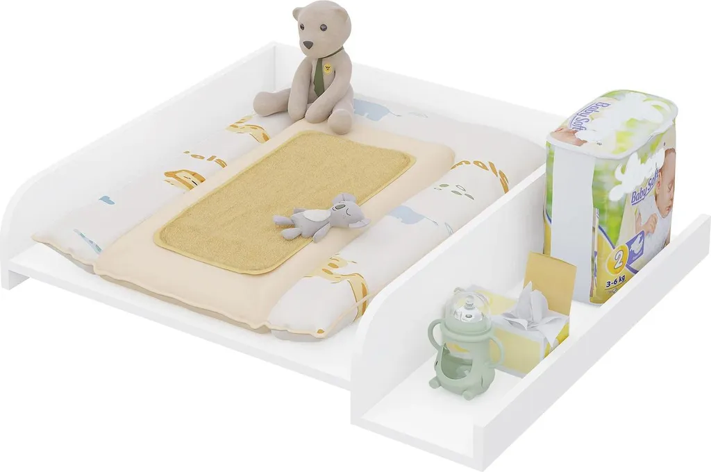 Plan à langer surélevé sécurisé 80 cm pour sèche-linge blanc