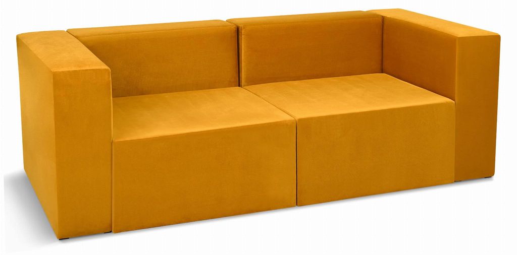 Modulares 2-Sitzer-Sofa LEON in Honig - Segment für modulare Möbelgarnituren: 2 Sitze, 2 Rückenlehnen, 2 Armlehnen