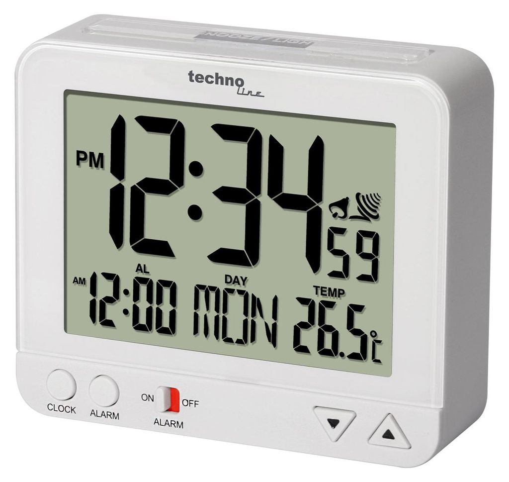 TECHNOLINE orologio radiocomandato con luce notturna bianco Immagine del prodotto 