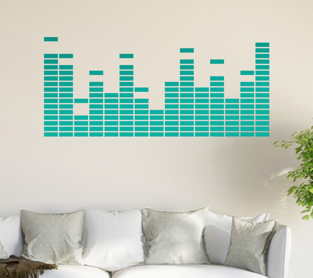 Equalizer - EQ Wandtattoo in 6 Größen - Wandaufkleber Wall Sticker - Dekoration, Küche, Wohnzimmer, Schlafzimmer, Badezimmer