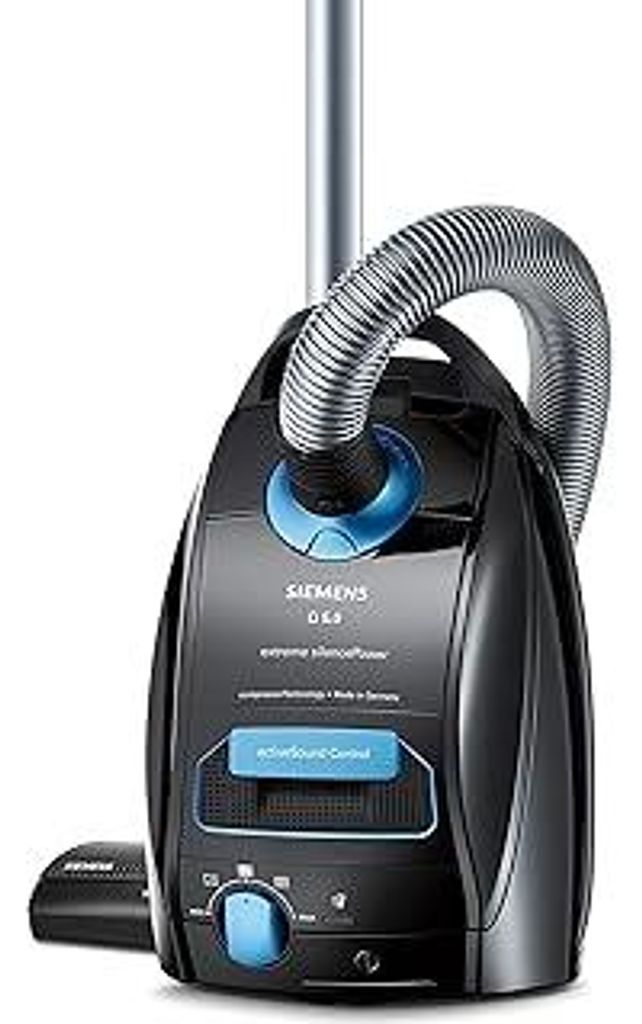 Siemens Staubsauger mit Beutel Q5.0 extreme silencePower VSQ5X1230, ideal für Allergiker, Hygiene-Filter, starke Saugleistung, Bodendüse für Par...