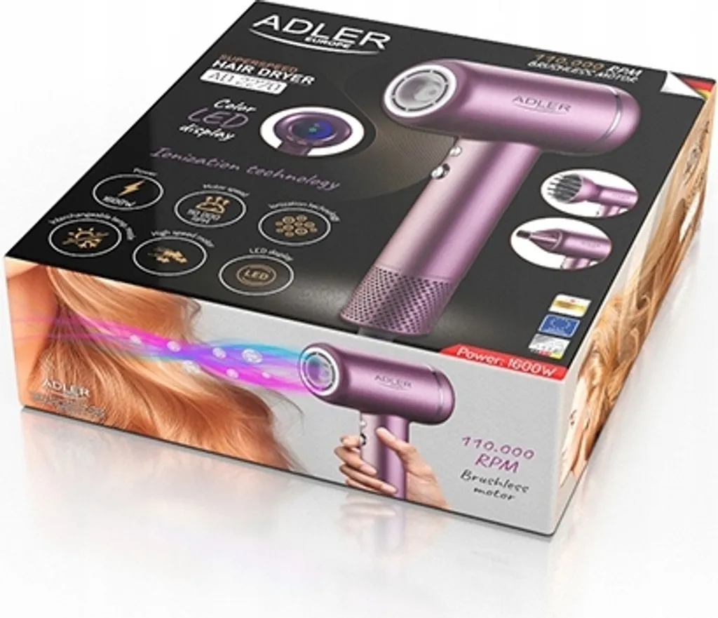 Sèche-cheveux ADLER AD 2270p avec concentrateur d'air haute performance - 16