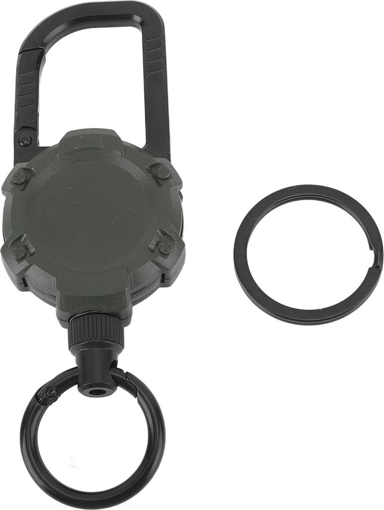 Magnetischer Versenkbarer Keychain Edelstahldraht Easy Pull Schnalle Carabiner Schlüsselkette OD Grün grün