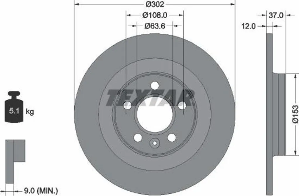 Disque de frein anti-vibration OE 31471477 pour Volvo XC40