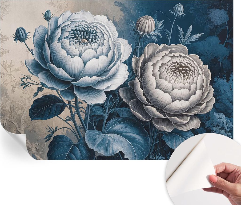 Selbstklebende Wandtapete - Dekorative Tapete für Wohnzimmer - Klebefolie für Wandbilder - Tapetenfolie für Wanddekoration - 152x104 cm - Romant...
