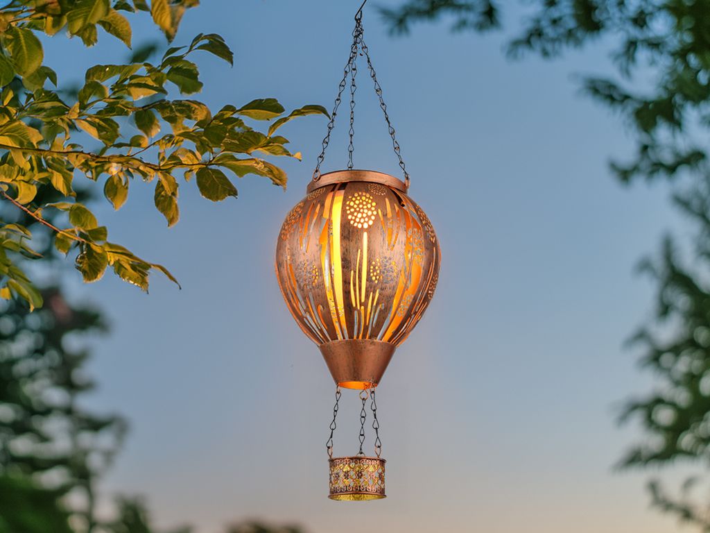 Solarleuchte Ballon Kupfer, Höhe 46cm