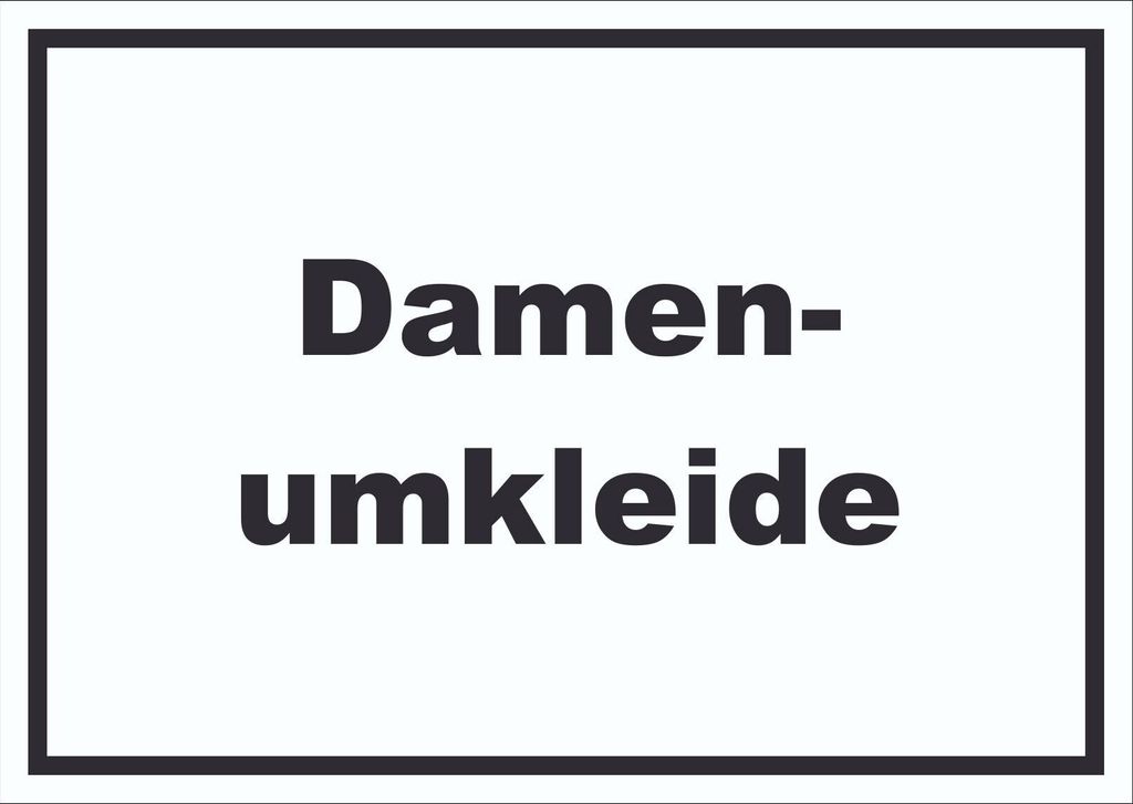 Damenumkleide Schild mit Text waagerecht A4 (210x297mm)