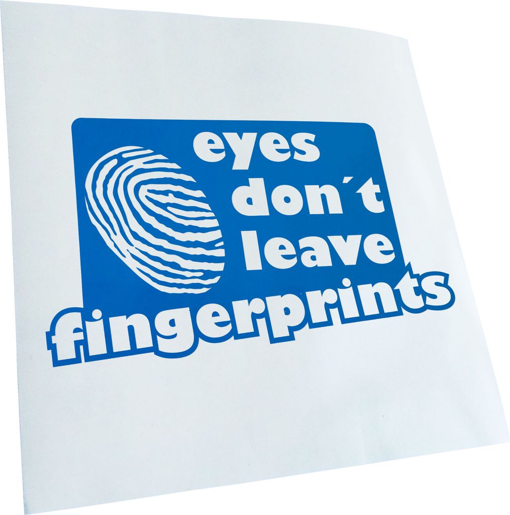 Kiwistar - Autoaufkleber - azurblau - 60 x 33 cm - Eyes Don't Leave Fingerprints - Heckscheibenaufkleber - Aufkleber für Auto Kfz Fahrrad, LKW, Tr...